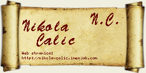Nikola Čalić vizit kartica